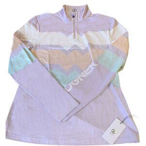 NEW $289 Bogner Beline 1/4 Zip 1st Layer Pullover 12 or 14 White Lavender Purple